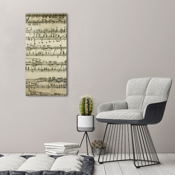 Verticale glasfoto Aantekeningen over een personeelslid