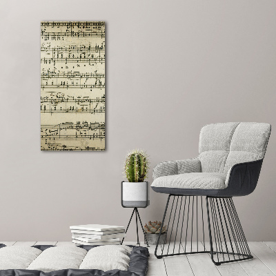 Verticale glasfoto Aantekeningen over een personeelslid