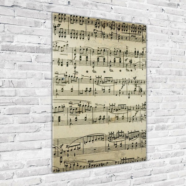 Verticale glasfoto Aantekeningen over een personeelslid