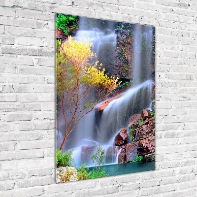 Verticale foto op glas Waterval