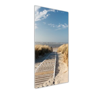 Verticale glasfoto Pad naar het strand