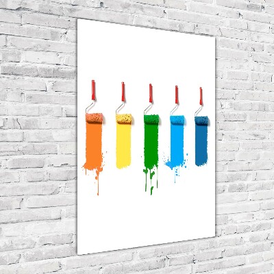 Verticaal glasschilderij Verfrollers