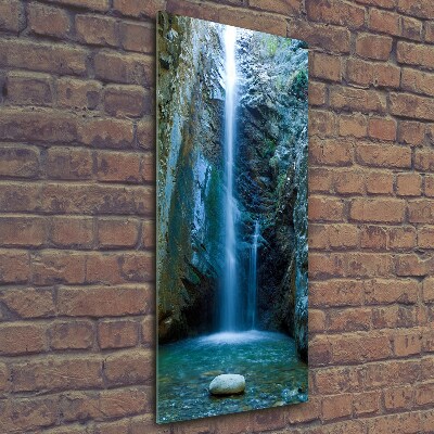 Verticale glasfoto Waterval