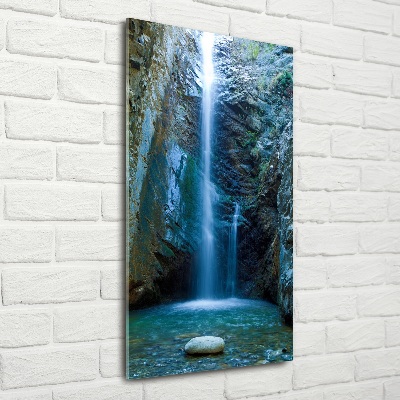 Verticale glasfoto Waterval