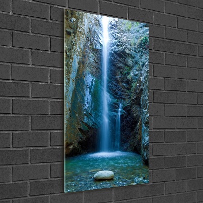 Verticale glasfoto Waterval