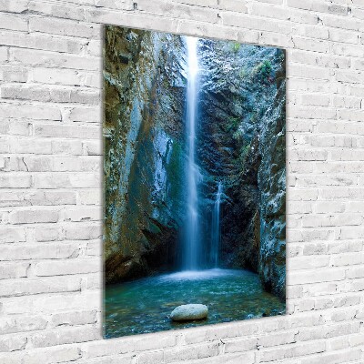 Verticale glasfoto Waterval