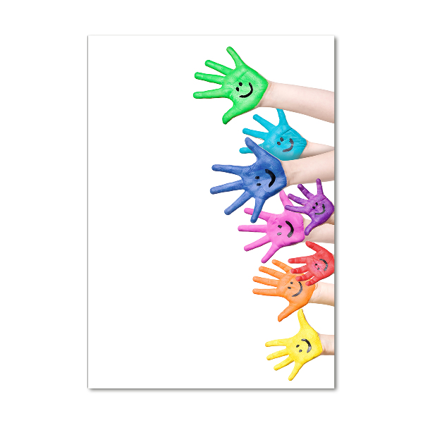 Verticaal glasschilderij Geschilderde handen