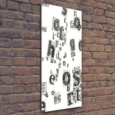 Verticale foto op glas Brieven uit een krant