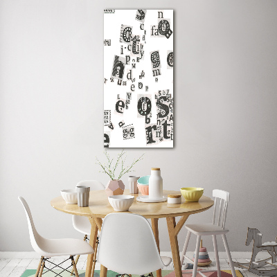 Verticale foto op glas Brieven uit een krant