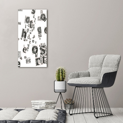 Verticale foto op glas Brieven uit een krant