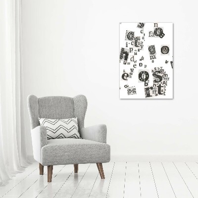 Verticale foto op glas Brieven uit een krant