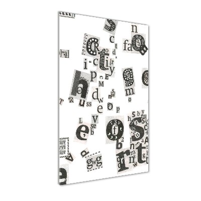 Verticale foto op glas Brieven uit een krant