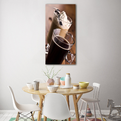 Verticaal glasschilderij Frappé koffie