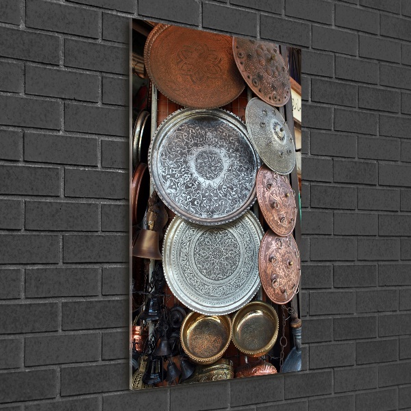 Verticale glasfoto Bazaar in Damascus