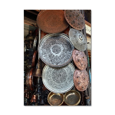 Verticale glasfoto Bazaar in Damascus