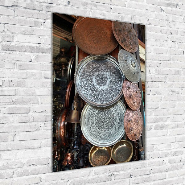 Verticale glasfoto Bazaar in Damascus