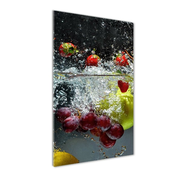 Verticale foto op glas Fruit onder water