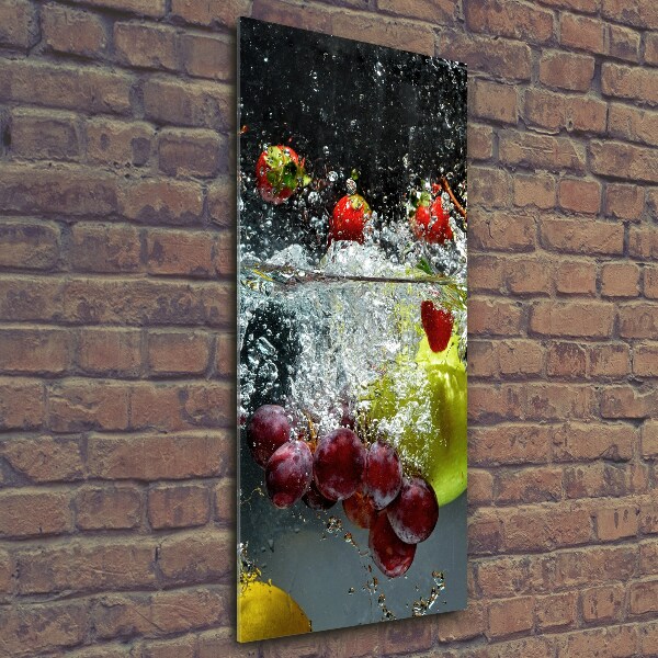 Verticale foto op glas Fruit onder water