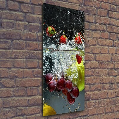 Verticale foto op glas Fruit onder water