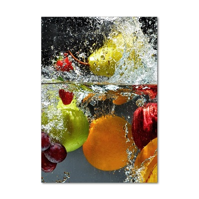 Verticale foto op glas Fruit onder water