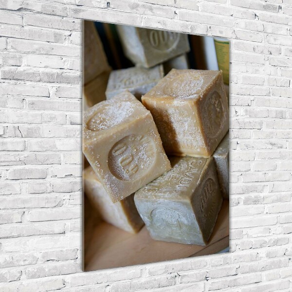 Verticaal glasschilderij Zeep