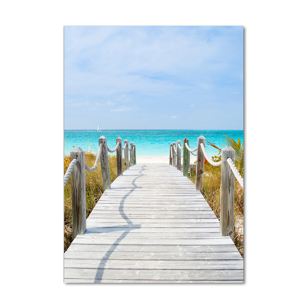 Verticale foto op glas Pad naar het strand