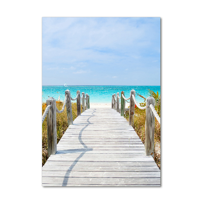 Verticale foto op glas Pad naar het strand