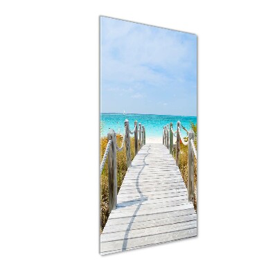 Verticale foto op glas Pad naar het strand