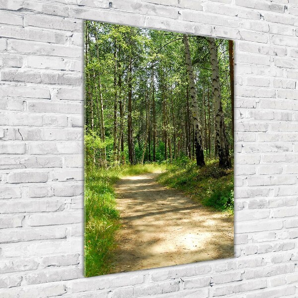 Verticale glasfoto Berkenbos