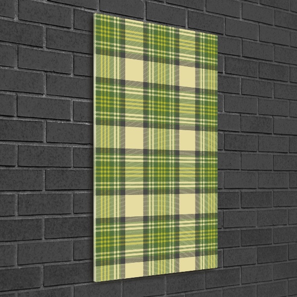 Verticale foto op glas Groen geblokt