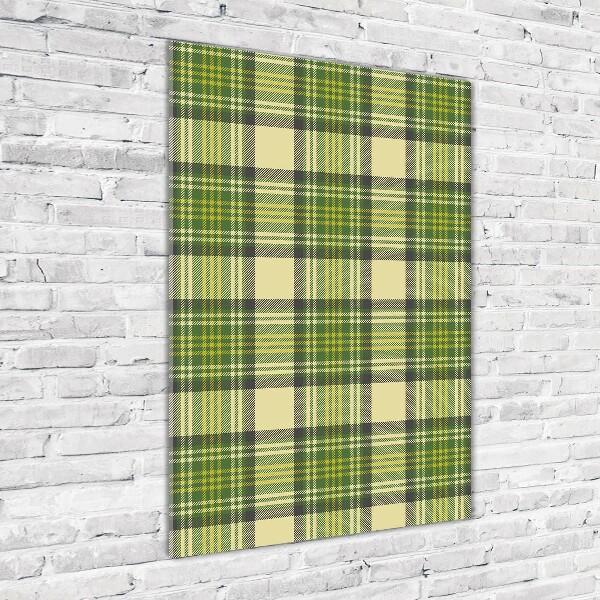 Verticale foto op glas Groen geblokt