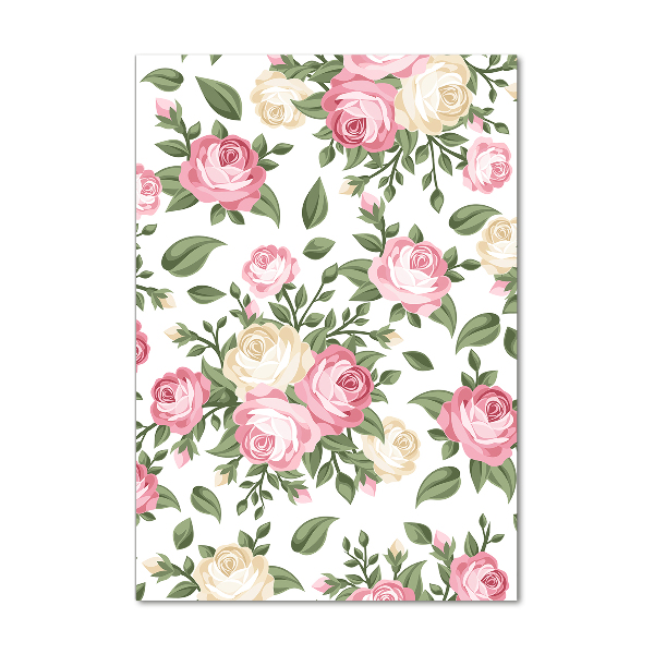 Verticale foto op glas Rozen