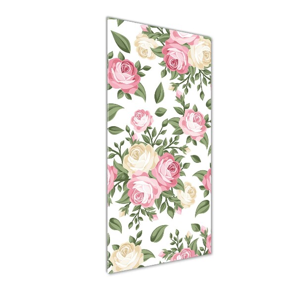 Verticale foto op glas Rozen