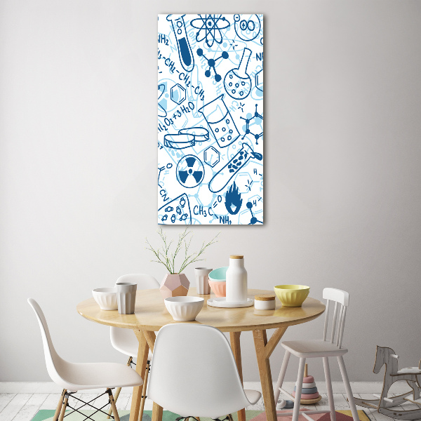 Verticale glasfoto Chemische achtergrond