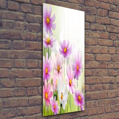Verticale glasfoto Wilde bloemen
