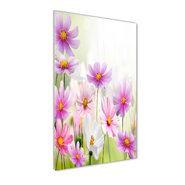 Verticale glasfoto Wilde bloemen