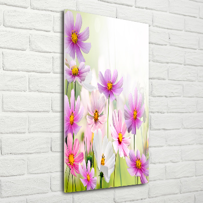 Verticale glasfoto Wilde bloemen