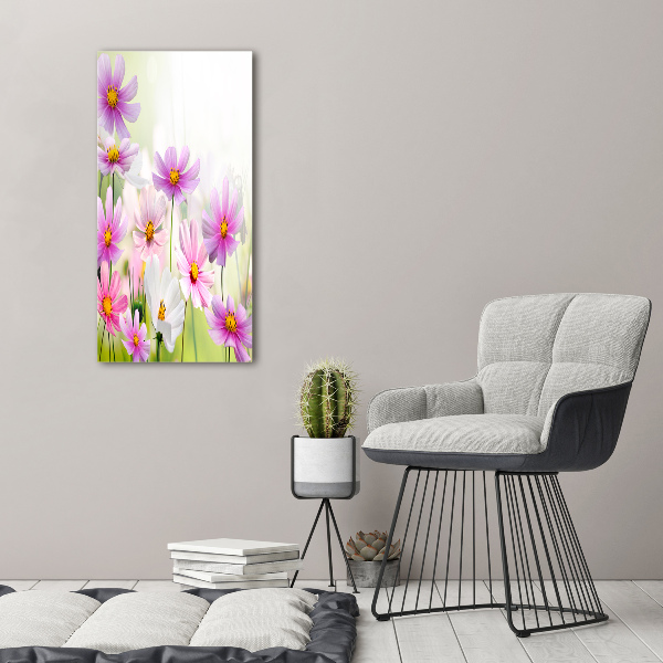 Verticale glasfoto Wilde bloemen