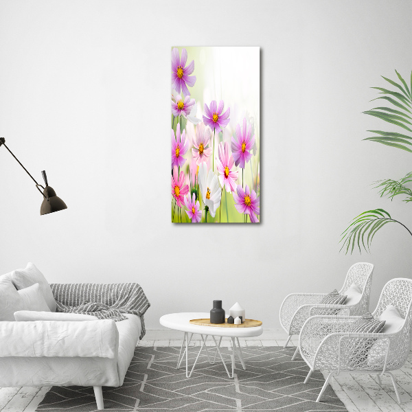 Verticale glasfoto Wilde bloemen