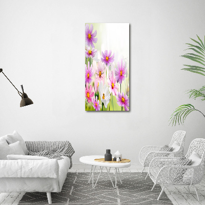 Verticale glasfoto Wilde bloemen