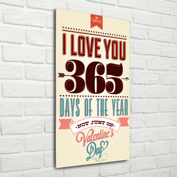 Verticale foto op glas Valentijnsdag