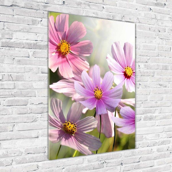 Verticale glasfoto Wilde bloemen