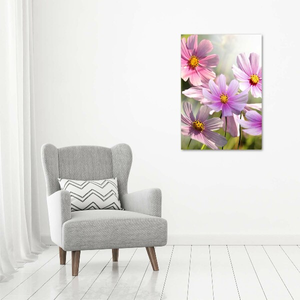 Verticale glasfoto Wilde bloemen