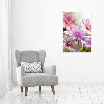 Verticale glasfoto Wilde bloemen