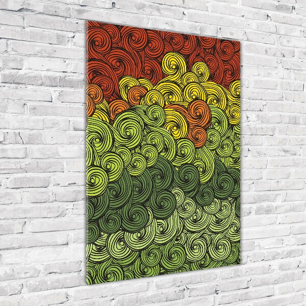 Verticale foto op glas Kleurrijke golven