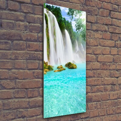 Verticale glasfoto Waterval