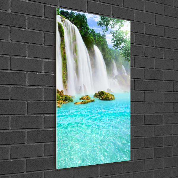 Verticale glasfoto Waterval