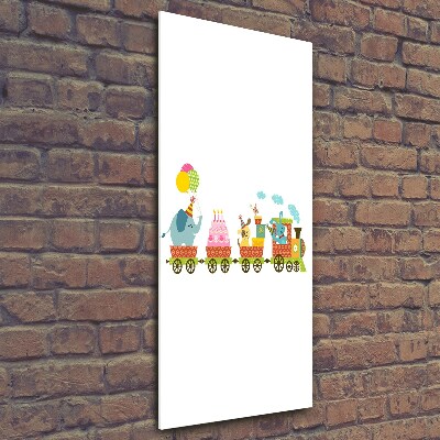 Verticale foto op glas Vrolijke Trein