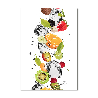 Verticale glasfoto Fruit en water