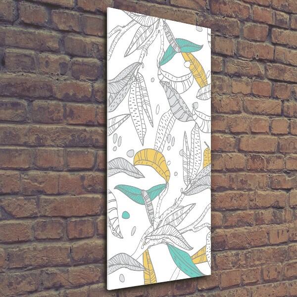 Verticale glasfoto Kleurrijke bladeren